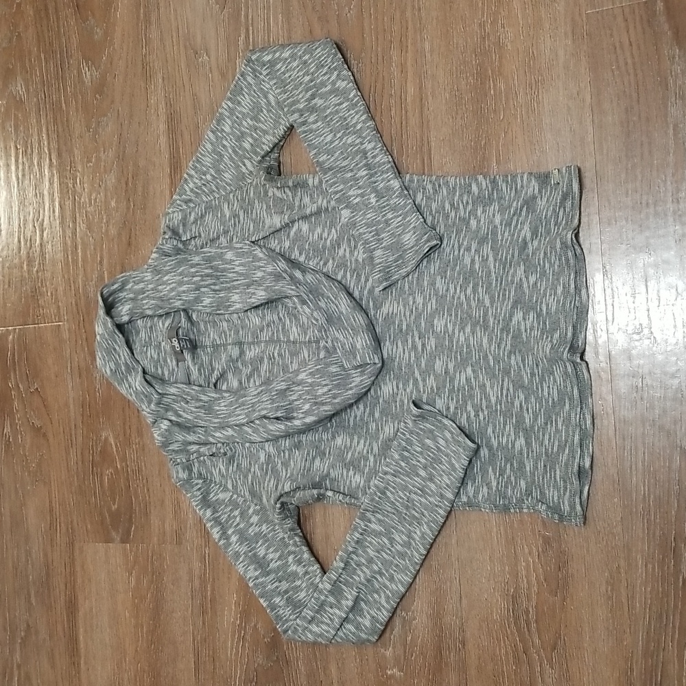 (S) alo Heathered Cowl Neck Lightweight Thin Knit Top Loungewear Cottagecore